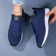 Zapatillas planas informales de malla transpirable para mujer, zapatillas de baloncesto para mujer 