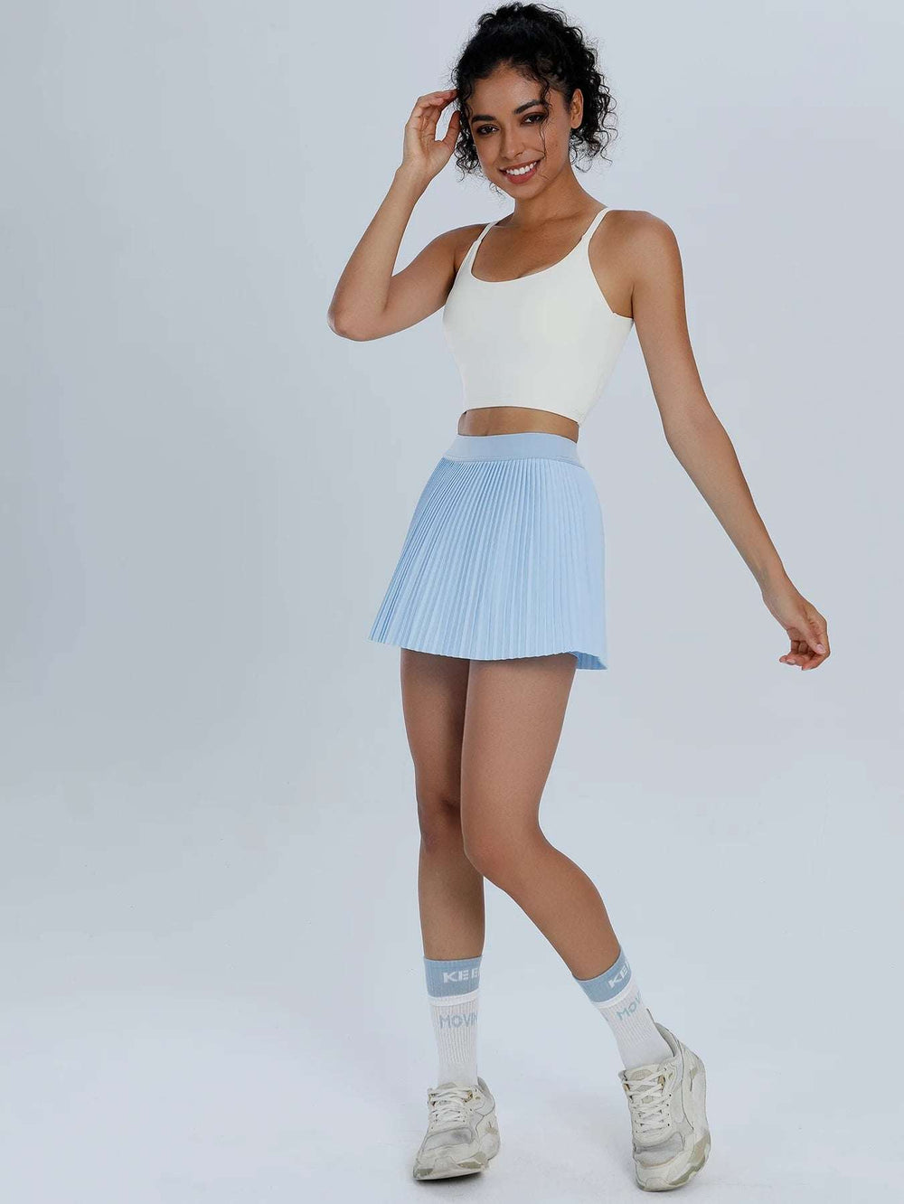 Women's Tennis Skirt High Waisted Anti-Slip Shorts with Pockets Naked Feel for Running Yoga Workout