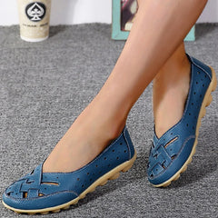 Zapatos de mujer transpirables, zapatos de primavera y verano, mocasines de mujer, zapatos planos de piel suave, zapatos blancos, zapatos planos casuales para mujer, calzado de mujer 