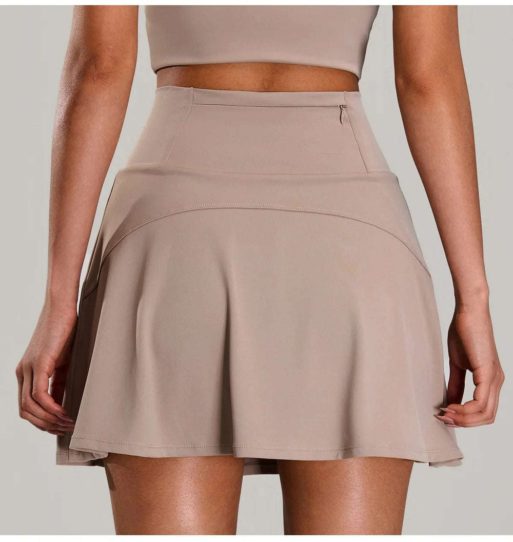 Yoga Short Skirt with Pocket Women High Waist Sports Short Skirt Lined Shorts Fitness Quick Dry Running Sport Golf Tennis Skirts