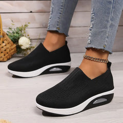 Women Walking Shoes Air Cushion Non Slip Orthopedic Shoes Ladies Platform Mules Breathable Wedge Female Sneakers 2025