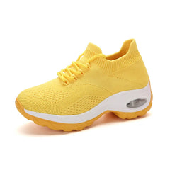 Women Tennis Shoes Breathable Mesh Height-increasing Slip-on Female Sock Footwear Outdoor Women Sneakers Thick Bottom Platforms