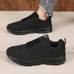 Zapatillas de running transpirables para mujer, cómodas, versátiles, ligeras, antideslizantes, para ejercicio al aire libre, con cordones, tenis para mujer 
