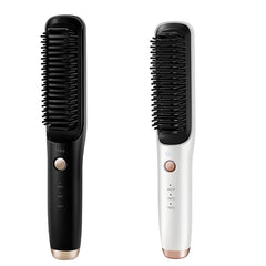 ABXH Cordless Hair Straightening Brush Electric Hair Smoothing Brush Beard Straightener For Rechargeable Heated Comb