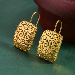 Sterling Silver Filigree Earrings  Intricate Cut Out Design Hypoallergenic Durable Gift for Mother Anniversary Birthday
