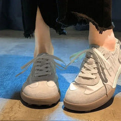 Zapatillas planas para mujer, calzado deportivo para mujer, zapatos con cordones de lujo, en oferta, urbanas, jóvenes, en oferta y a bajo precio, ligeras, nuevas en primavera. 