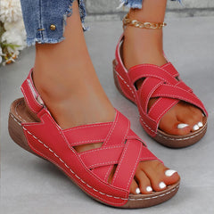 Sandalias de mujer, zapatos de verano, sandalias de talla grande, sandalias retro para mujer, zapatos de cuña para mujer, sandalias de punta abierta para mujer, calzado para mujer 