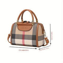 Chic Plaid Pvc Women'S Handbag - Spacious & Lightweight, Luxury Shoulder Bag With Zip Closure For Work And Casual Use Purses And Handbags Purses For Women