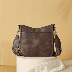 Bolsos cruzados para mujer, modernos bolsos hobo de piel vegana, bolsos de hombro con correa ancha.