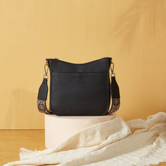 Bolsos cruzados para mujer, modernos bolsos hobo de piel vegana, bolsos de hombro con correa ancha.