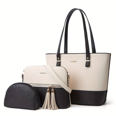 3-in-1 Tote Bag Handbags and Crossbody for Women Fashion and Purse Set 3pcs